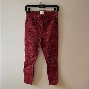 Alice + Olivia Red Leopard Skinny Jeans